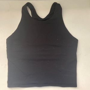 black athleta girl tight fit tank top.